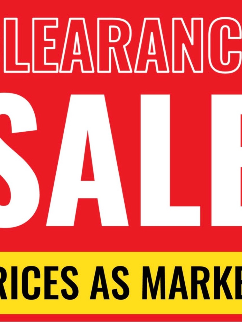 Clearance SALE Bold Red & White Sign
